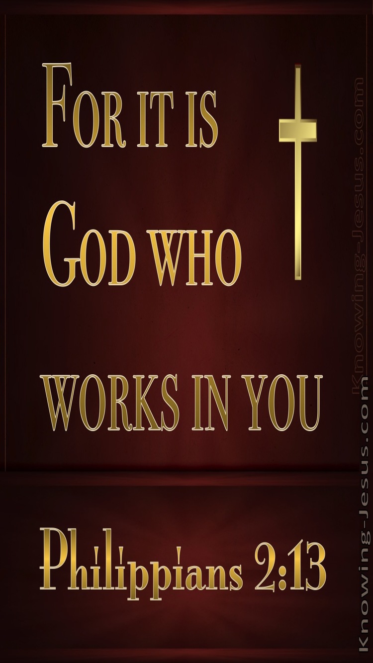 Philippians 2:13 It Is God Who Works In You (gold)